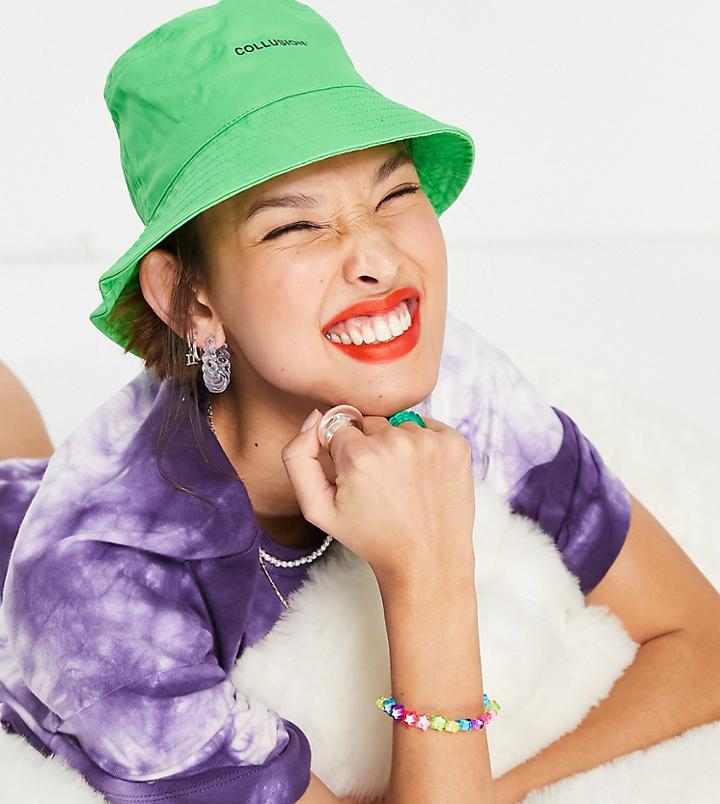 Collusion Bucket Hat In Neon Green