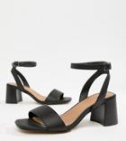 Asos Design Wide Fit Tyrell Heeled Sandals - Black