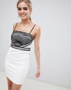 Stylestalker Dahlia Lace Detail Mini Dress - White