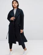 Asos Wool Blend Oversized Coat In Color Block - Multi