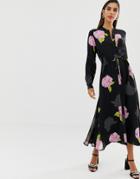French Connection Midi Shirt Floral Bloom Dress