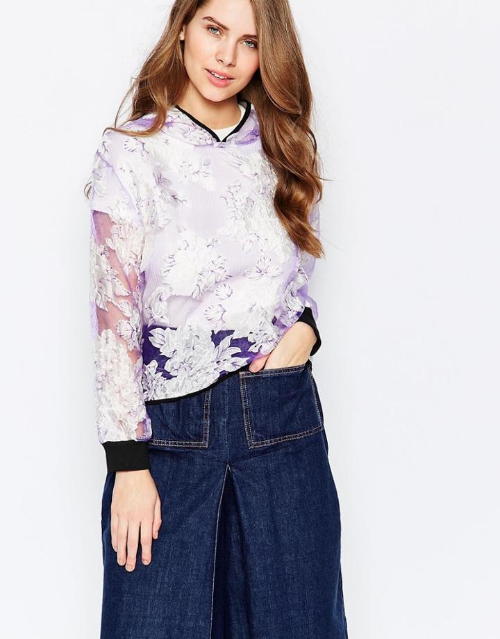 Sister Jane Shadow Lilies Hoodie - Lilac