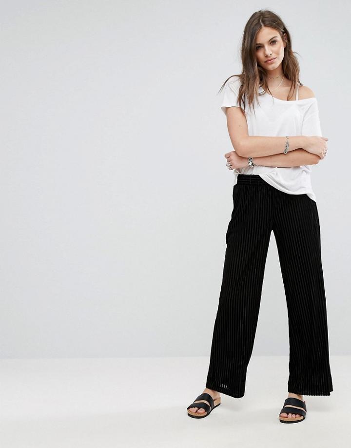 Noisy May Serena Wide Leg Pants - Black