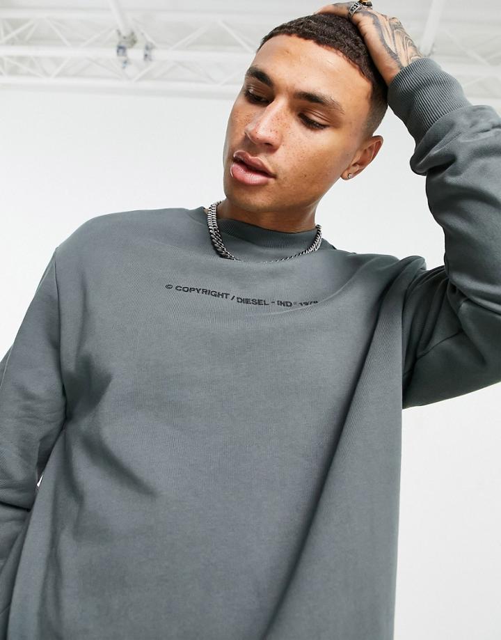 Diesel Copyright Logo Sweatshirt In Gray-grey