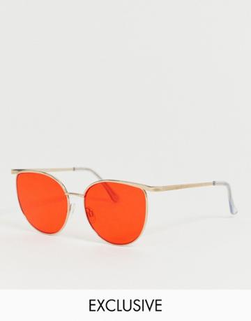 Missguided Cat Eye Sunglasses With Red Lenses-multi