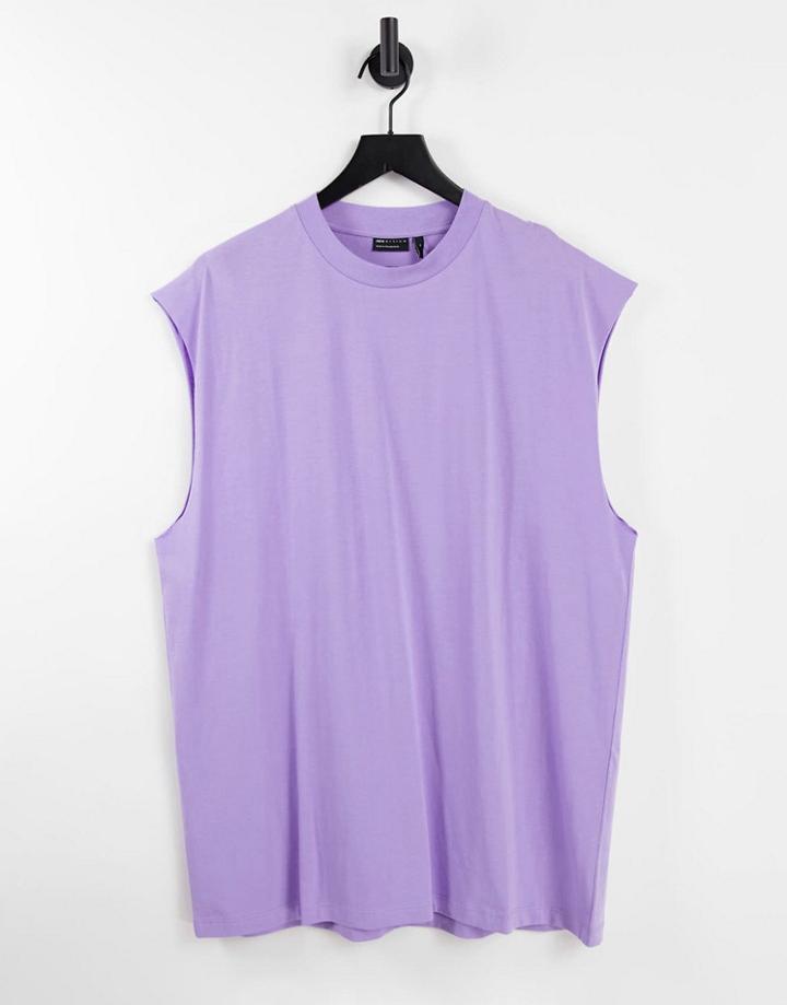 Asos Design Organic Cotton Blend Oversized Tank In Purple