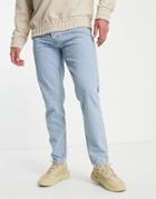 Pull & Bear 90s Slim Fit Jeans In Blue-blues