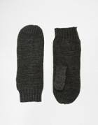 Pieces Knitted Mittens - Gray