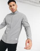 Selected Homme Zip Through Sweatshirt With High Neck In Gray