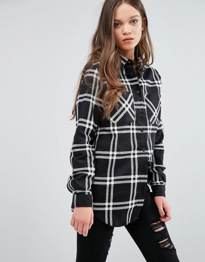 Brave Soul Check Shirt - Black