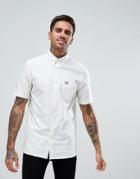Fred Perry Oxford Short Sleeve Shirt In White - White