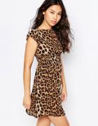 Madam Rage A Line Dress In Leopard Print - Prints