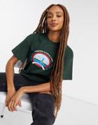 Daisy Street Relaxed Tee With Yosemite Print-green