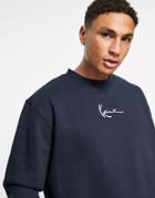 Karl Kani Signature Logo Crew Sweatshirt In Navy