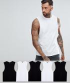 Asos Design Tank With Dropped Arm Hole 5 Pack Save - Multi