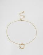 Asos Sleek Interlocking Short Necklace - Gold