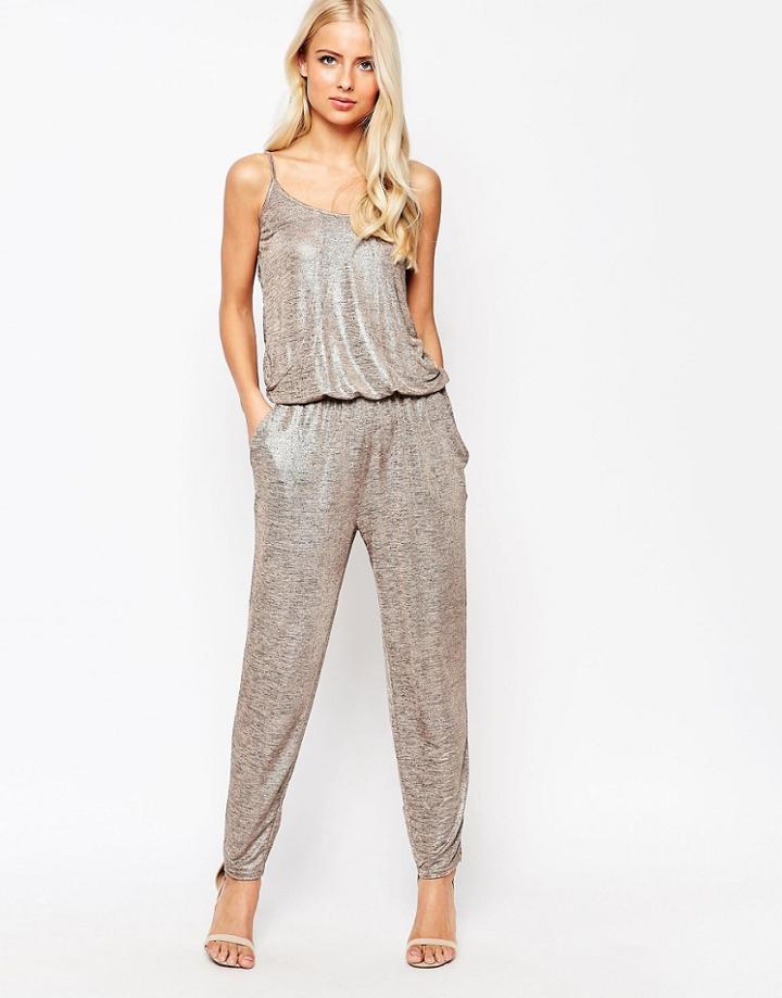 Tfnc Gold Foil Jumpsuit - Gold