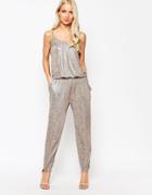 Tfnc Gold Foil Jumpsuit - Gold