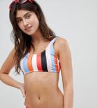 New Look Stripe Bikini Top-multi