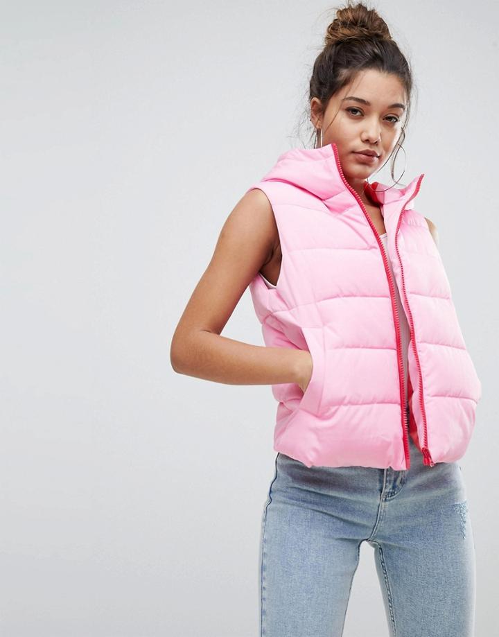 Asos Padded Vest Jacket - Pink