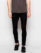 Dark Future Super Skinny Jeans In Rinse Black - Black