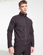 Asos Design Set Smart Track Jacket In Wine Twist-purple