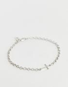 Icon Brand Silver Cross Anklet - Silver