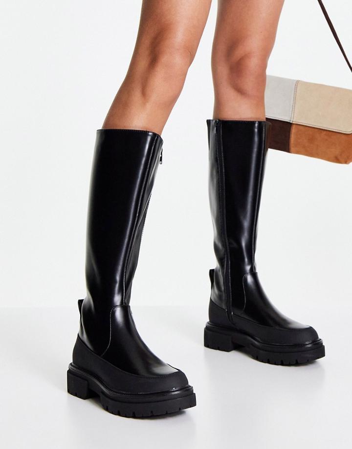 Only Chunky Knee High Boot In Black