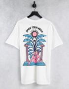 Hnr Ldn Open Your Mind Back Print T-shirt In White