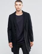 Sisley Classic Wool Mix Overcoat - Black
