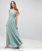 Y.a.s Tall Knot Detail Strapless Maxi Dress-green