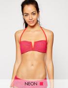 Piha Crochet V Wire Bandeau Bikini Top - Pink