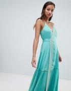 The Jetset Diaries Embroidered Wrap Maxi Dress - Green