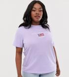 Daisy Street Plus Relaxed T-shirt With Los Angeles Embroidery-purple