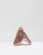 Asos Pyramid Velvet Clutch Bag - Brown