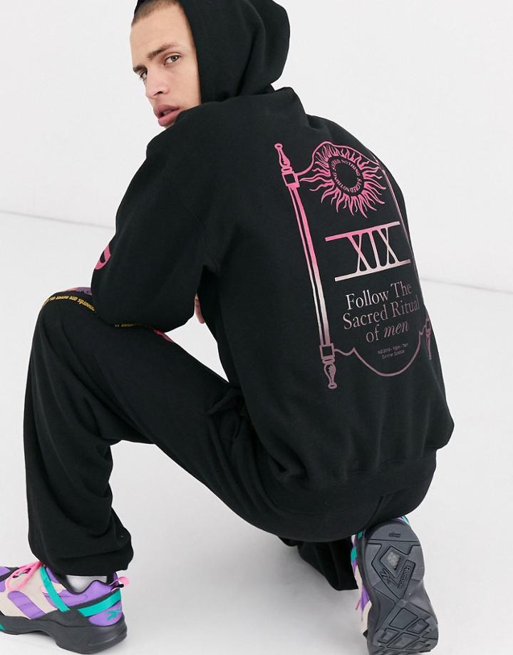 Nothing Is Sacred Rituals Hoodie In Black With Print