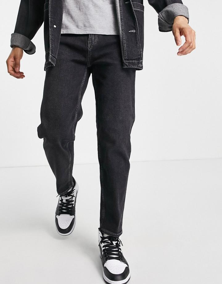 New Look Straight Fit Jeans In Washed Black