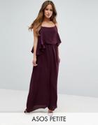 Asos Petite Pretty Double Layer Maxi Dress - Red