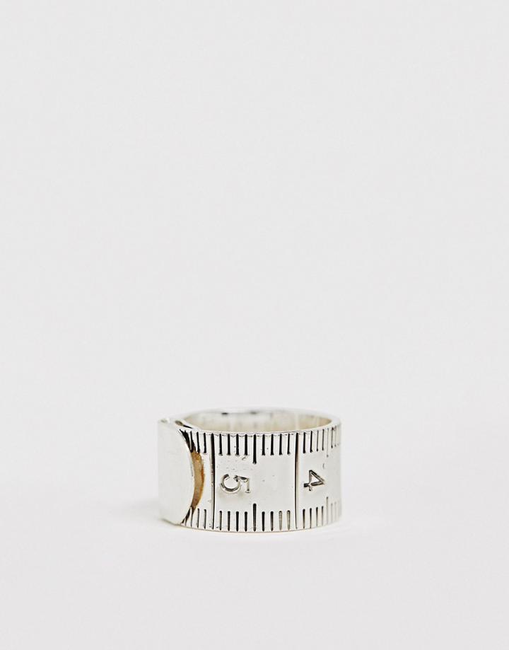Icon Brand Measuring Tape Band Ring In Silver - Silver