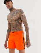 Good For Nothing Swim Shorts In Orange With Logo Taping - Orange