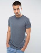 New Look T-shirt With Roll Sleeve In Dark Gray - Gray