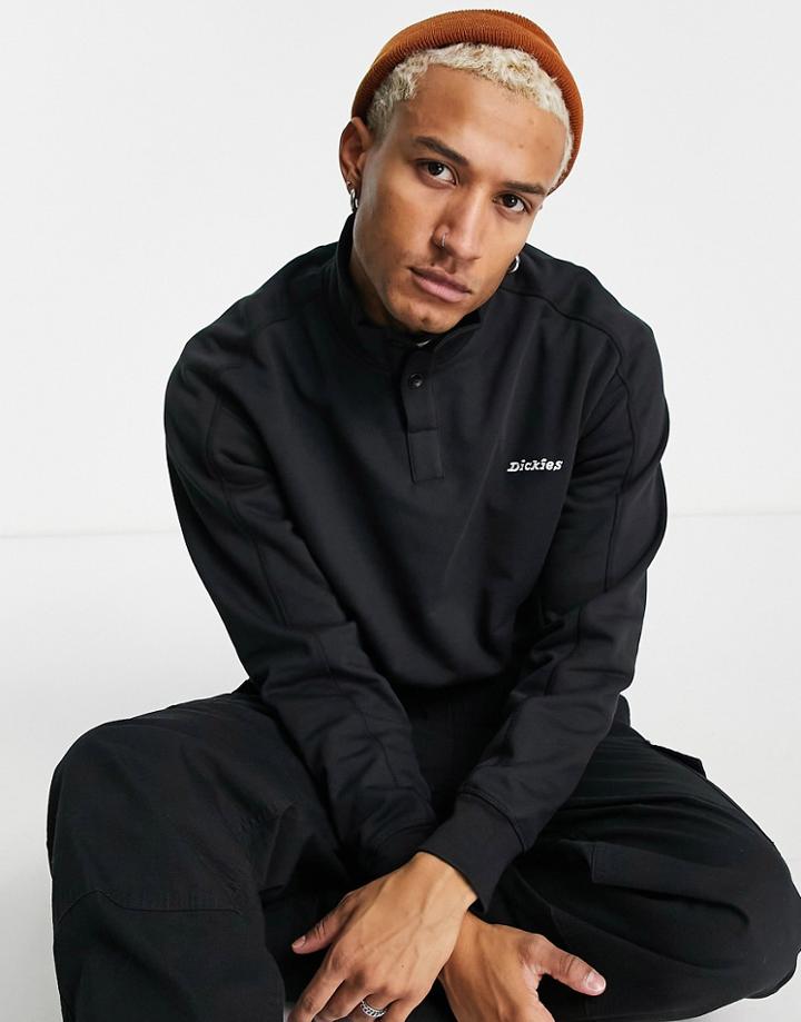 Dickies Loretto Snap Neck Sweatshirt In Black