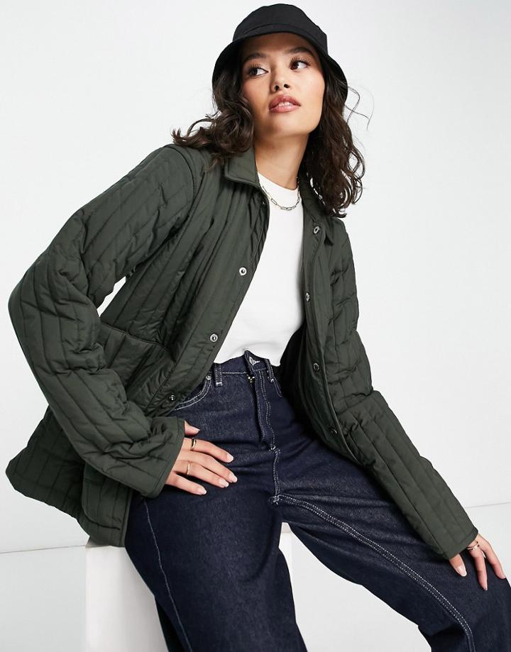Rains Liner Shirt Jacket In Green