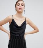 Monki Cowl Neck Cami Top In Black