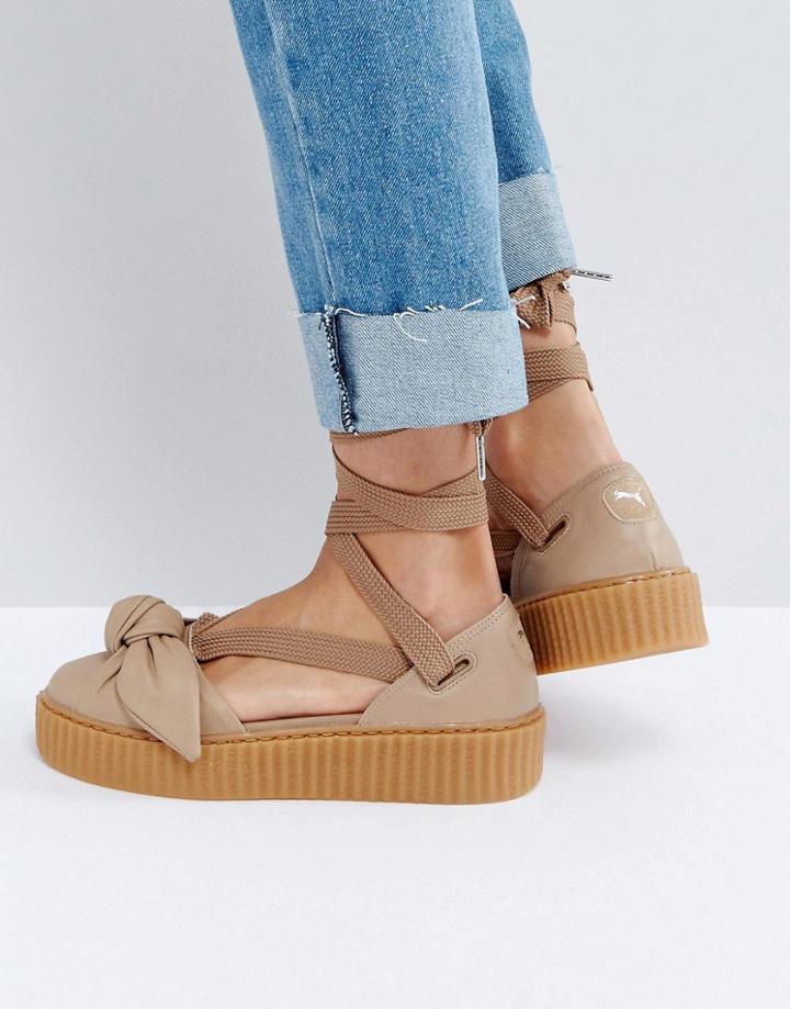 Puma X Fenty Bow Creeper Sole Sandal - Beige