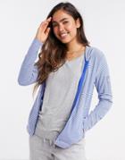 Lauren By Ralph Lauren Lounge Zip Through Hoodie In Light Blue-blues