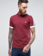 Fred Perry Sports Authentic Polo Shirt In Maroon - Red