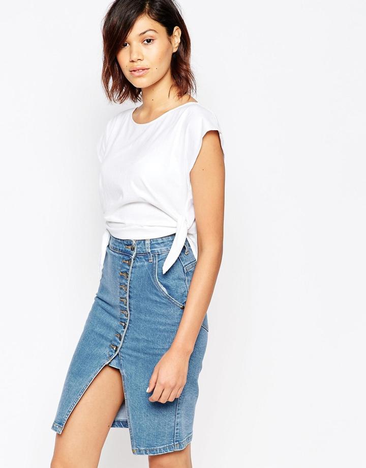 Good Vibes Bad Daze Jersey Top With Ties - White