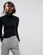 Stradivarius Classic Turtleneck Top - Black