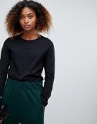 Weekday Plain Long Sleeve T-shirt In Black - Black
